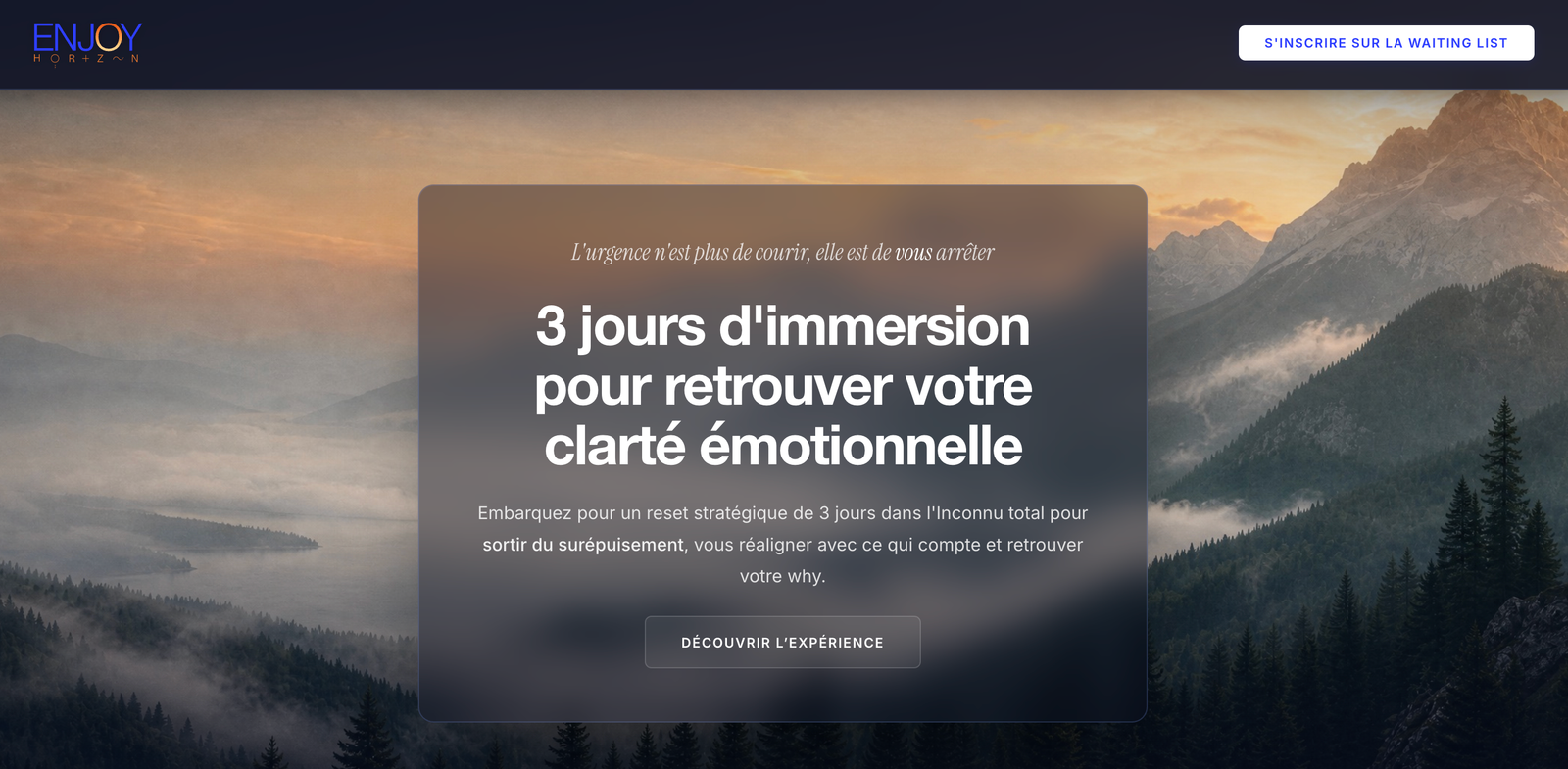 Landing page Enjoy Horizon